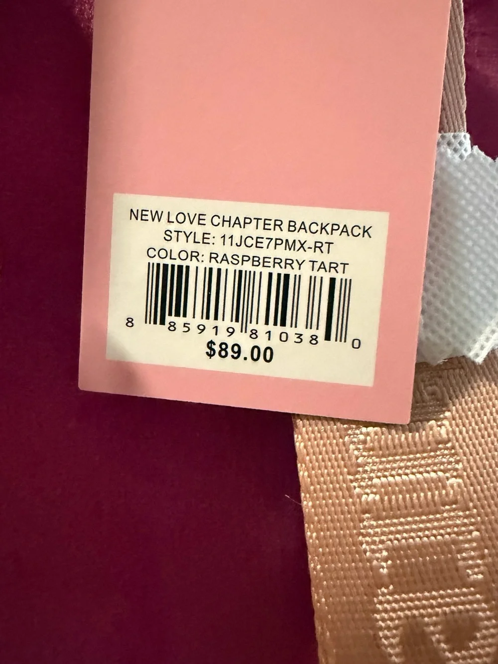 Juicy Couture Hot Pink Velvet Mini Backpack with Pom Charm